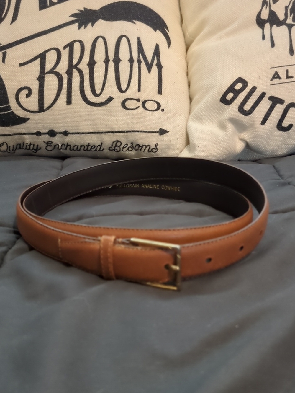 Authentic Christian Dior Brown Leather Cowhide Belt - CUTE! DESIGNER